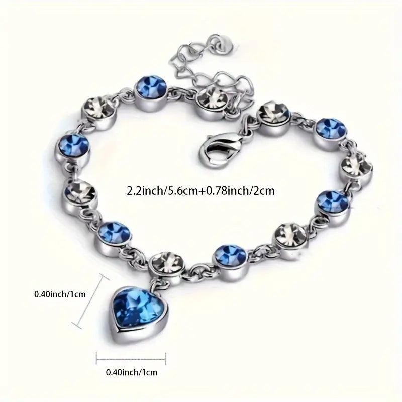Ocean Heart Glow Armbånd | Hvidguld