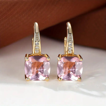 Mystic Sapphire Stone Hoop Earrings | Guld