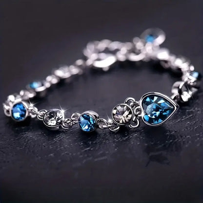 Ocean Heart Glow Armbånd | Hvidguld