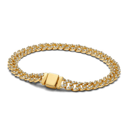 Pave Cuban Armbånd | Guld