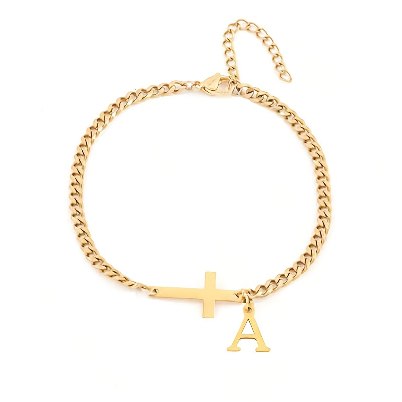 Initial Kors Armbånd | Guld
