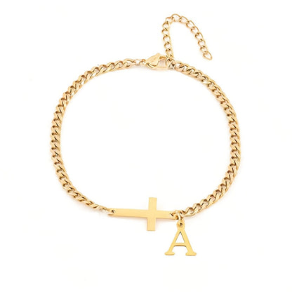 Initial Kors Armbånd | Guld