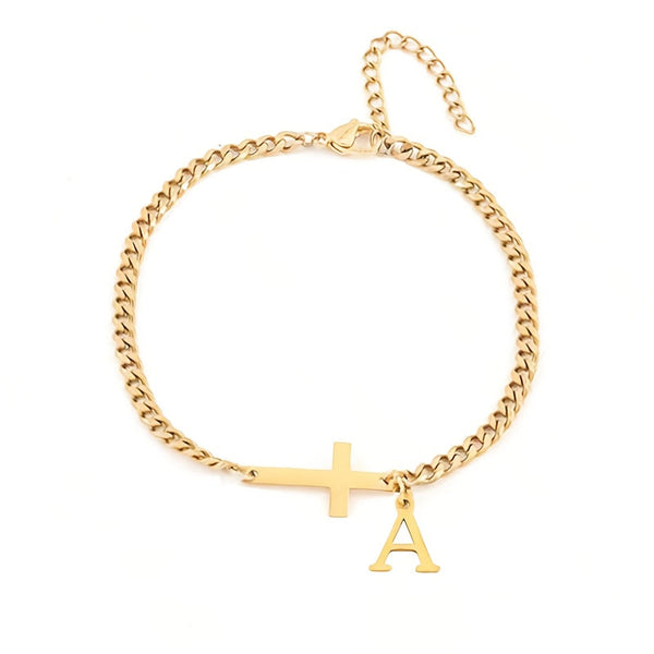 Initial Kors Armbånd | Guld