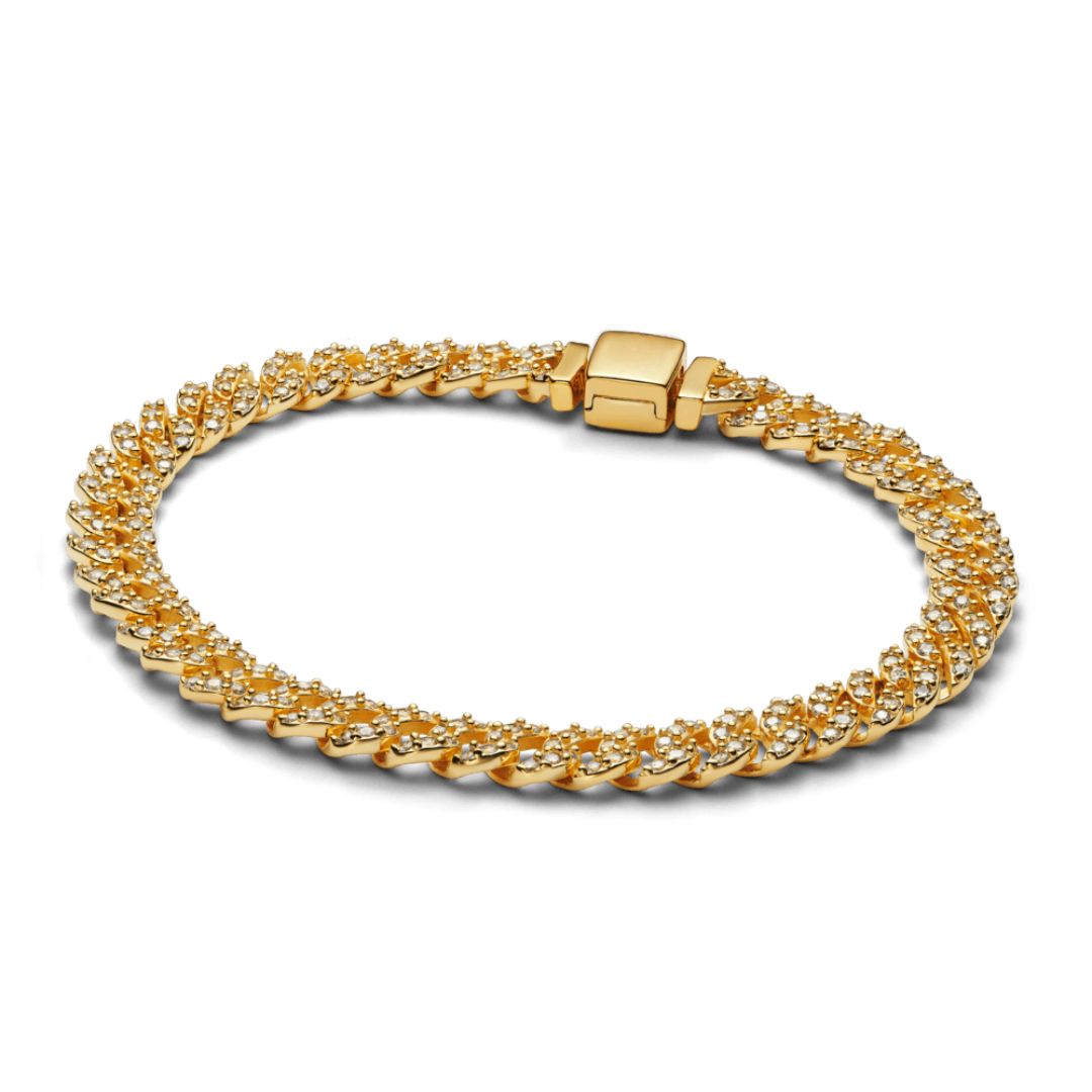 Pave Cuban Armbånd | Guld