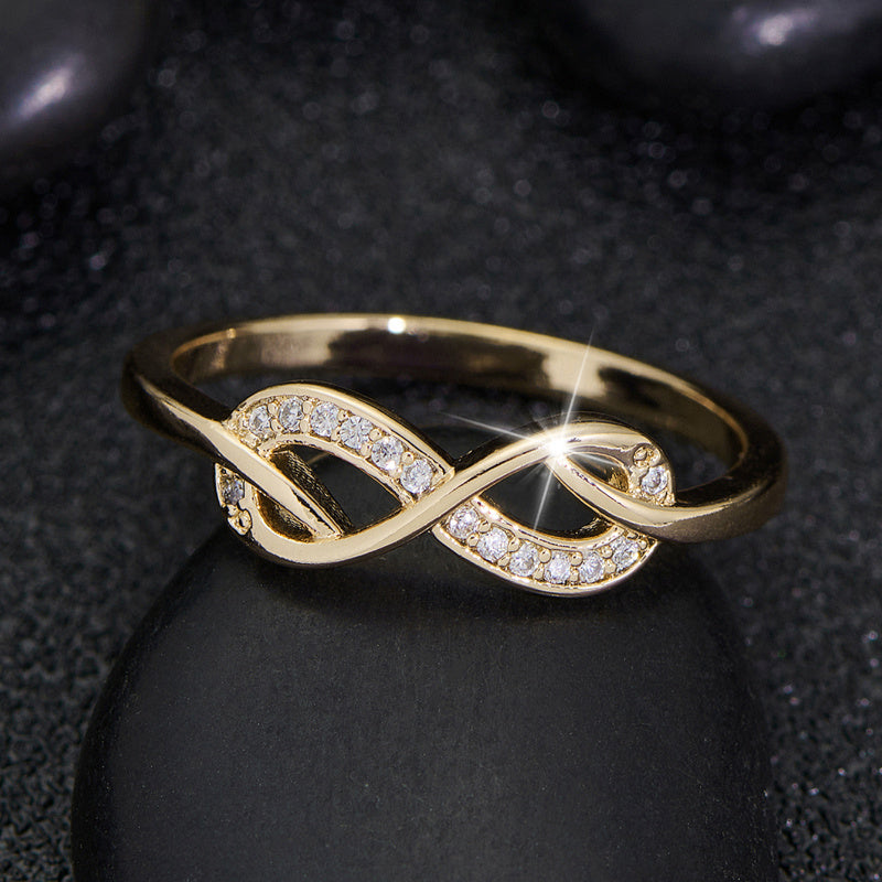 Lysette Krystal Infinity Ring | Guld