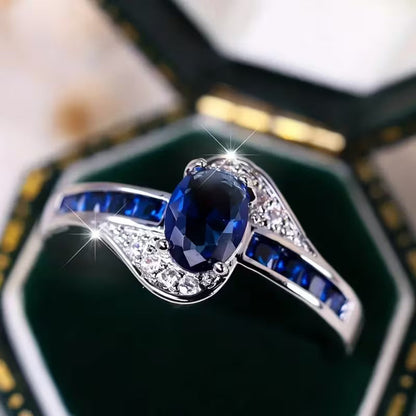 Sapphire Flow Ring | Hvidguld