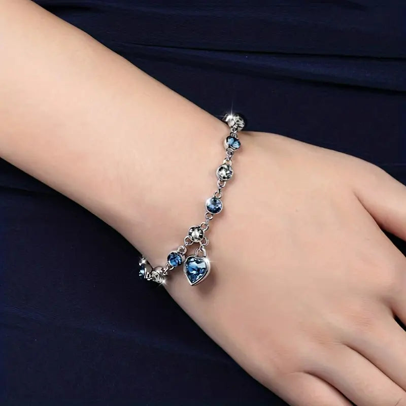 Ocean Heart Glow Armbånd | Hvidguld