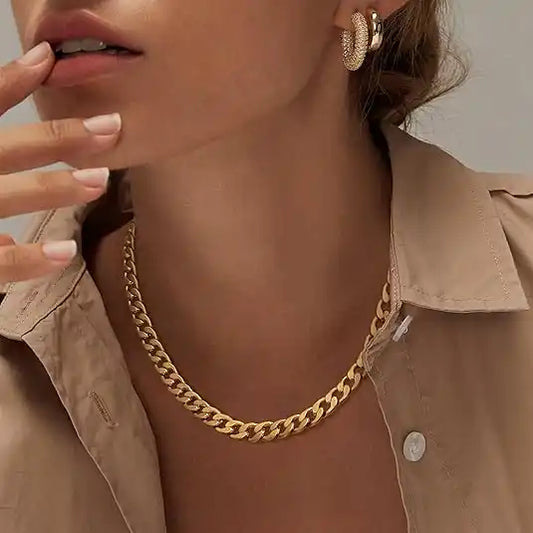 Chunky Cuban Link Halskæde | Guld