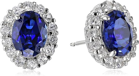 Oval Hvid Safir Ørestikker | Hvidguld