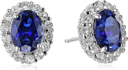 Oval Hvid Safir Ørestikker | Hvidguld