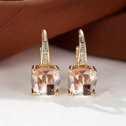 Mystic Sapphire Stone Hoop Earrings | Guld