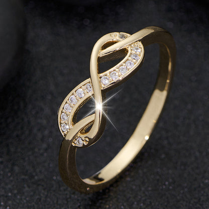 Lysette Krystal Infinity Ring | Guld