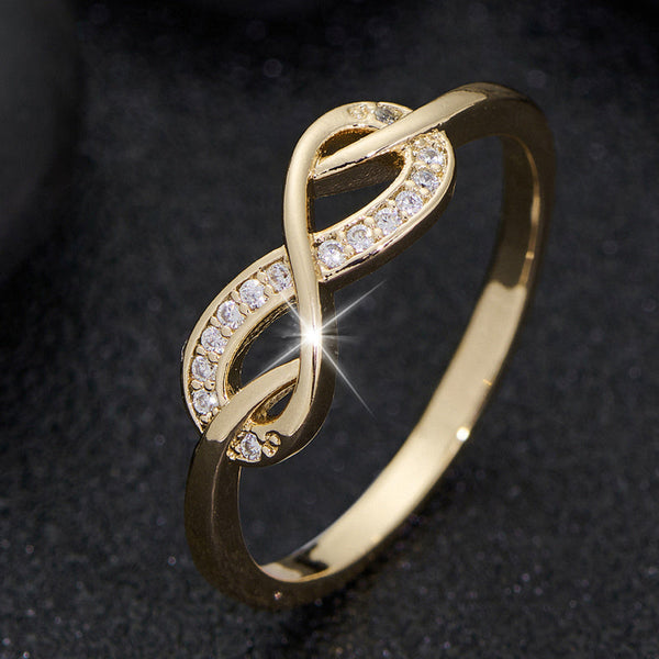 Lysette Krystal Infinity Ring | Guld