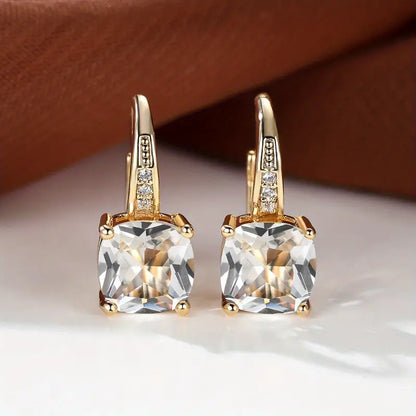 Mystic Sapphire Stone Hoop Earrings | Guld