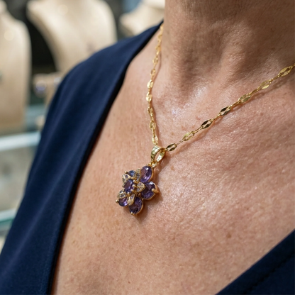 Amelyth Violet Blomster Halskæde | Guld