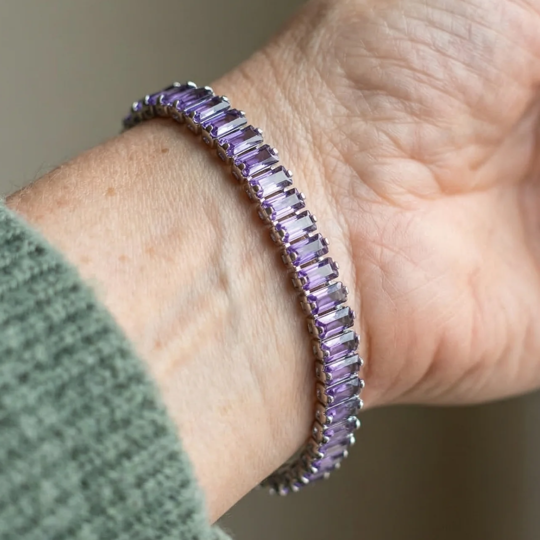Ametyst Vertéa Tennisarmbånd | Hvidguld