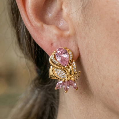 Amorette Rosepetal Øreringe | Rosaguld