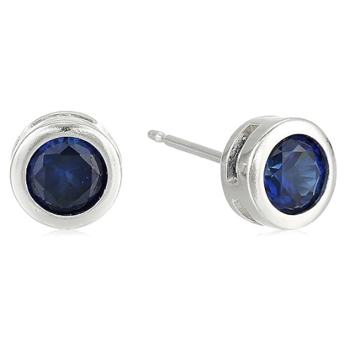 Safir Bezel Ørestikker | Hvidguld