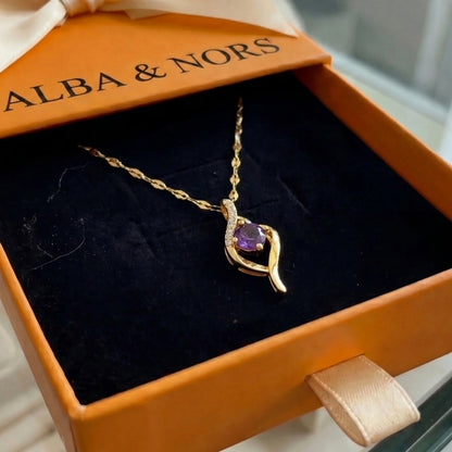 Vespera Ametyst Swirl Halskæde | Guld