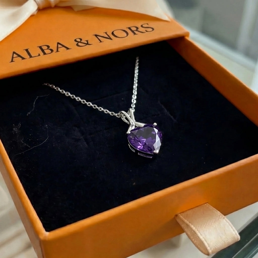 Heart of Violet Halskæde | Hvidguld