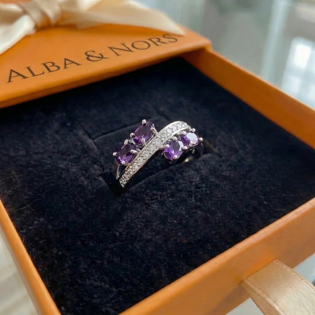 Lavender Flow Ring | Hvidguld