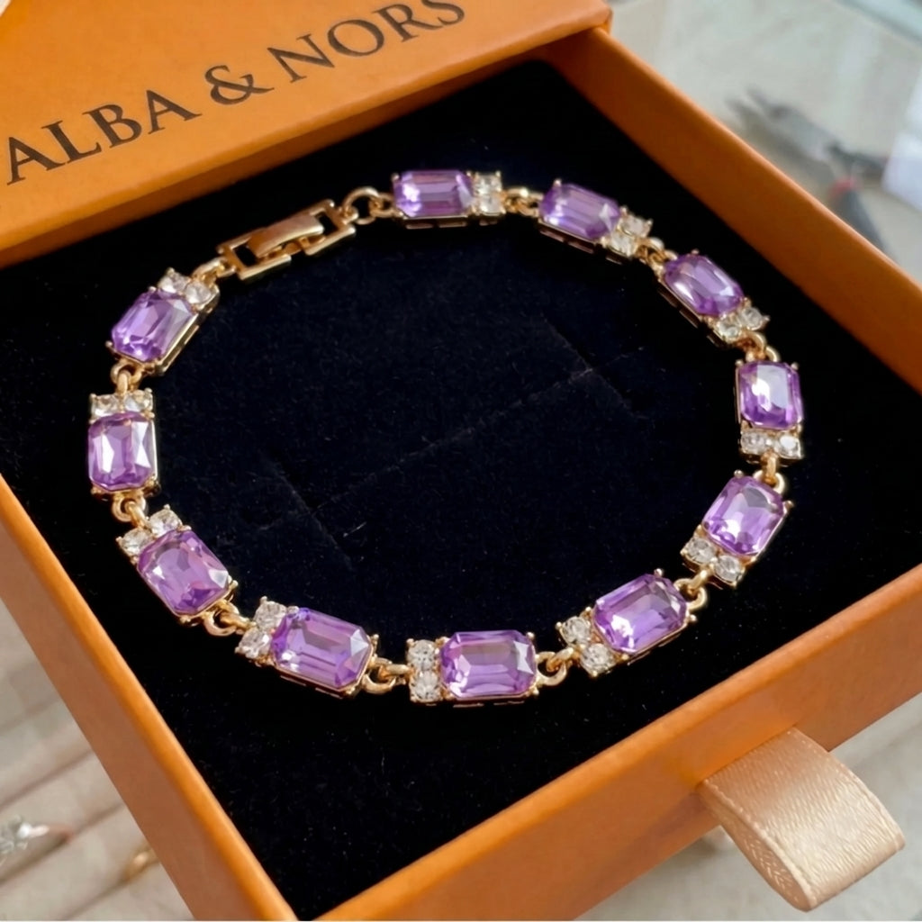 Valleria Ametyst Charm Armbånd | Guld