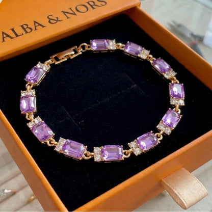 Valleria Ametyst Charm Armbånd | Guld