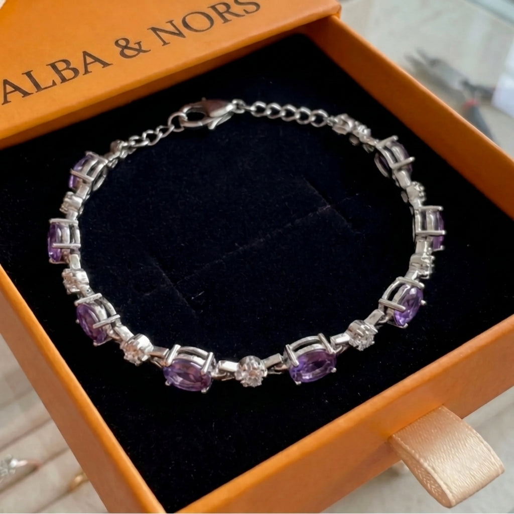 Ametyst Starlight Armbånd | Hvidguld
