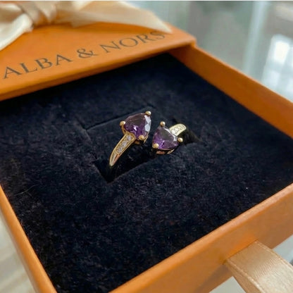 Noctira Violet Heartwrap Ring | Guld