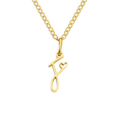 Hjerte Initial Halskæde | Guld