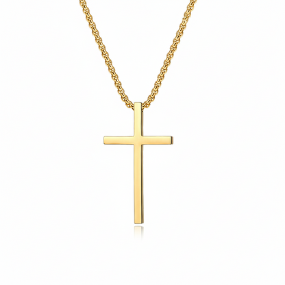 Bezel Kors Halskæde | Guld