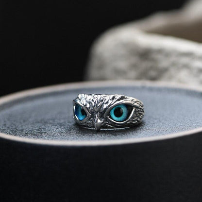 Lykkeugle – justerbar ring i sølv og opal