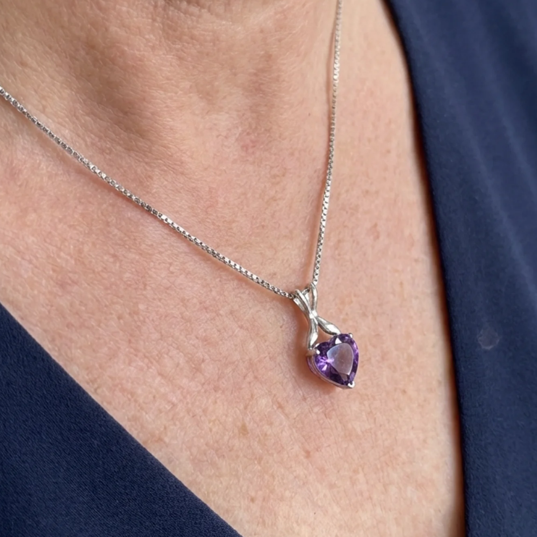 Heart of Violet Halskæde | Hvidguld