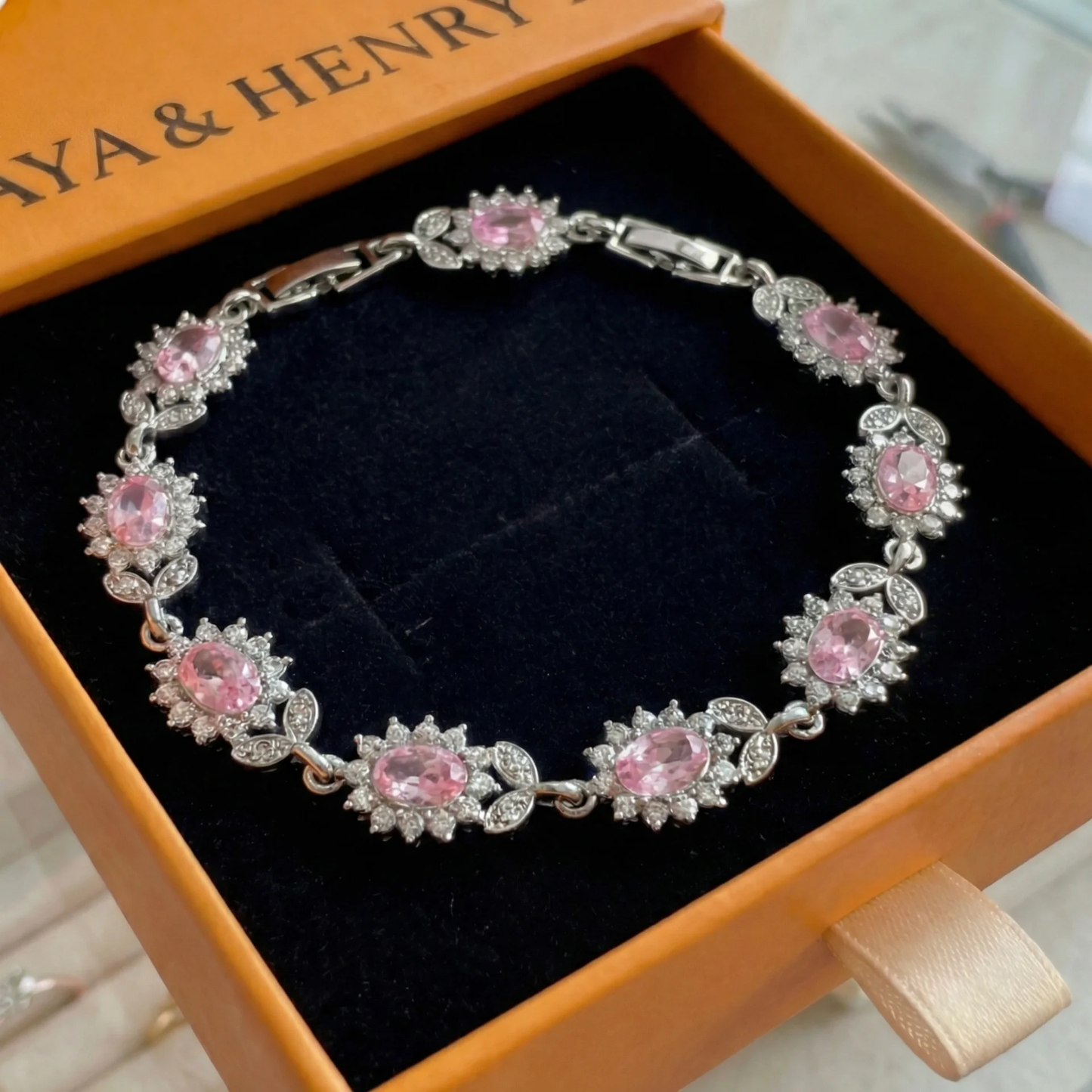 Iridessa Pinkthorn Armbånd | Hvidguld