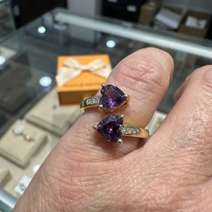 Noctira Violet Heartwrap Ring | Guld