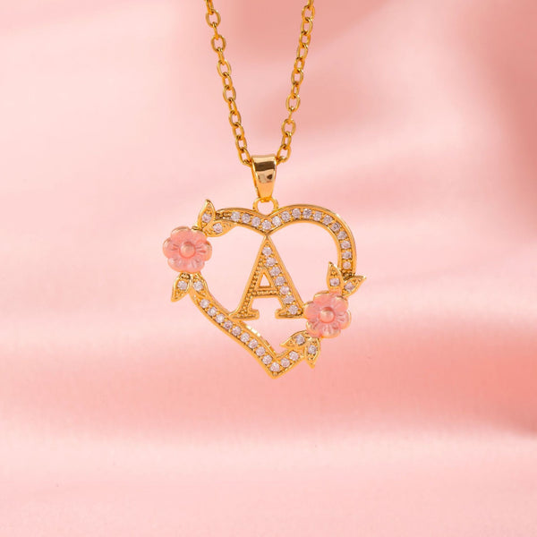 Floral Charm Initial Halskæde | Guld