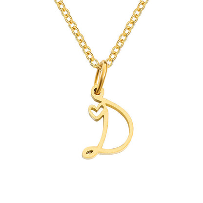 Hjerte Initial Halskæde | Guld