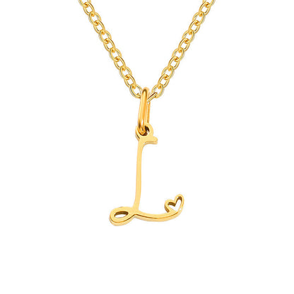 Hjerte Initial Halskæde | Guld