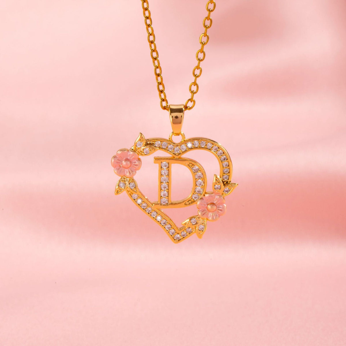 Floral Charm Initial Halskæde | Guld
