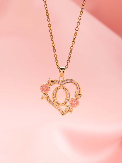 Floral Charm Initial Halskæde | Guld