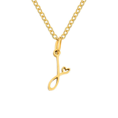 Hjerte Initial Halskæde | Guld