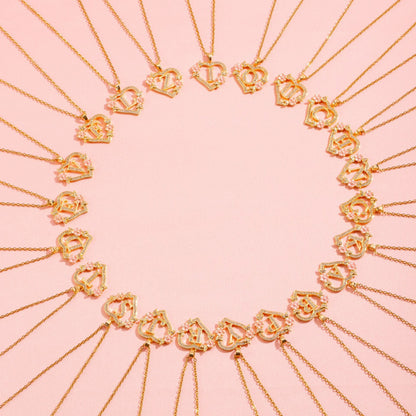 Floral Charm Initial Halskæde | Guld