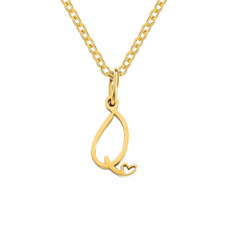 Hjerte Initial Halskæde | Guld