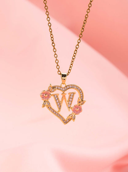 Floral Charm Initial Halskæde | Guld