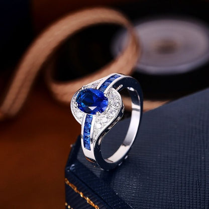 Sapphire Flow Ring | Hvidguld