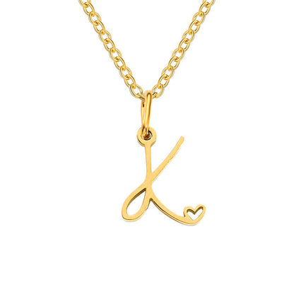 Hjerte Initial Halskæde | Guld