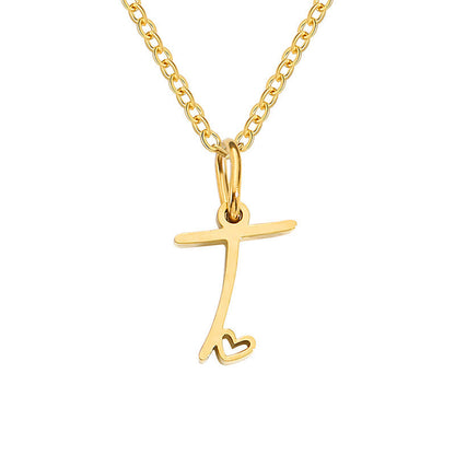 Hjerte Initial Halskæde | Guld