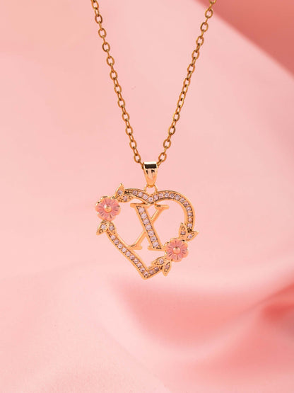 Floral Charm Initial Halskæde | Guld