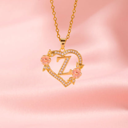 Floral Charm Initial Halskæde | Guld