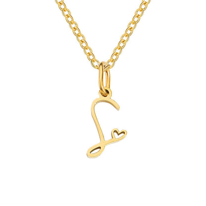 Hjerte Initial Halskæde | Guld